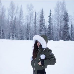 Moose Knuckle Military Green Down Puffer Jacket